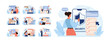 © inspiring.team - Cyber or web security set. Artificial intelligence provide data protection