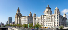  Liverpool, United Kingdom May, 16, 2023 Pier Head And The Three Graces, Consist Of The Royal Liver Building, The Cunard Building And The Port Of Liverpool Building