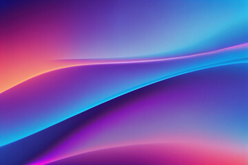 Wall Mural - Defocused neon light color gradient curve lines