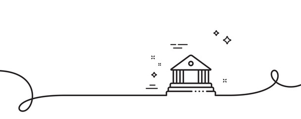 Poster - court building line icon. continuous one line with curl. city architecture sign. courthouse, governm