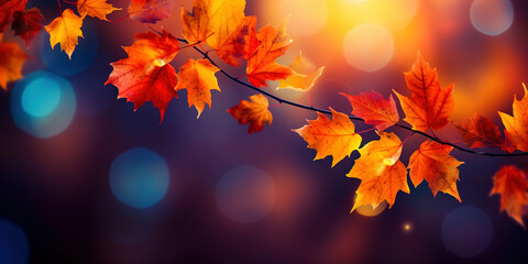 autumn leaves on a blurred background