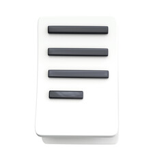Fototapete - 3d white sheet of paper document office with strokes logo icon. management efficient work on project plan concept, assignment and exam, work solution render illustration. isolated on white background