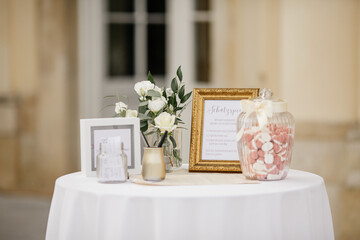 a table for a welcome drink at the celebration of various holidays