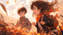 Anime Girl In Autumn Free Stock Photo - Public Domain Pictures