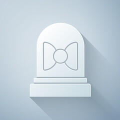 Poster - Paper cut Motion sensor icon isolated on grey background. Paper art style. Vector