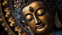 Buddha Statue Face Closeup