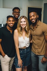 Wall Mural - portrait of a diverse group of coworkers posing in the office together