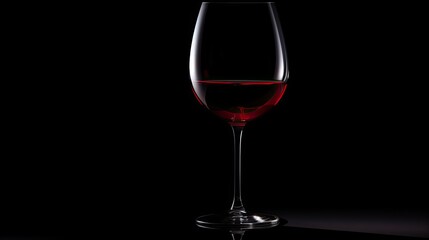 Wall Mural - Silhouette of a wine glass on a black background