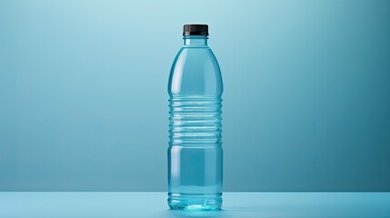 Aufkleber - Product packaging of plastic water bottle isolated on blue background