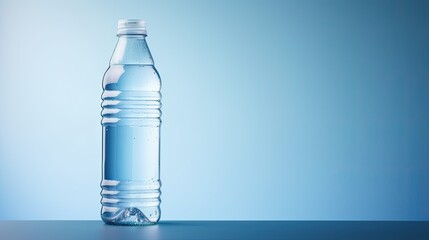 Aufkleber - Product packaging of plastic water bottle isolated on blue background