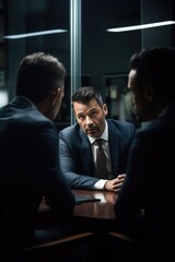 Canvas Print - shot of two business colleagues having a discussion in their office