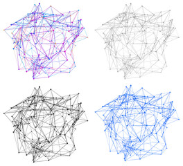 Poster - Set of abstract structures, 3d render
