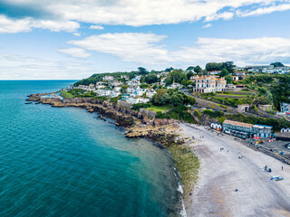 Wall Mural - Beach and Coast over Brixham from a drone, Brixham, Torbay, Devon, England, Europe