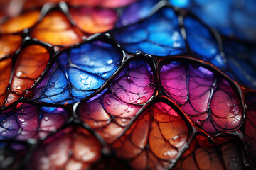 Poster - A close-up image showcasing the intricate geometry of a spider web's design, resembling a delicate lace pattern.  Generative AI technology.