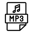 mp3 format line icon