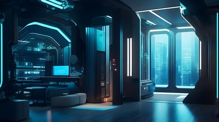 Futuristic laboratory where scientists harness the power of quantum computers