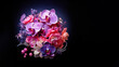 Orchidee in lila und pink als Blumenstrauss Nahaufnahme, ai generativ