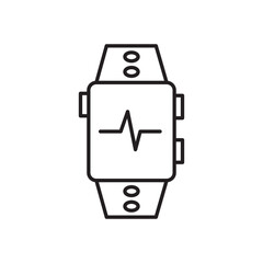 Fototapete - Heartbeat display. Smart watch icon.
