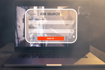 Wall Mural - job search concept, find your career, online website.