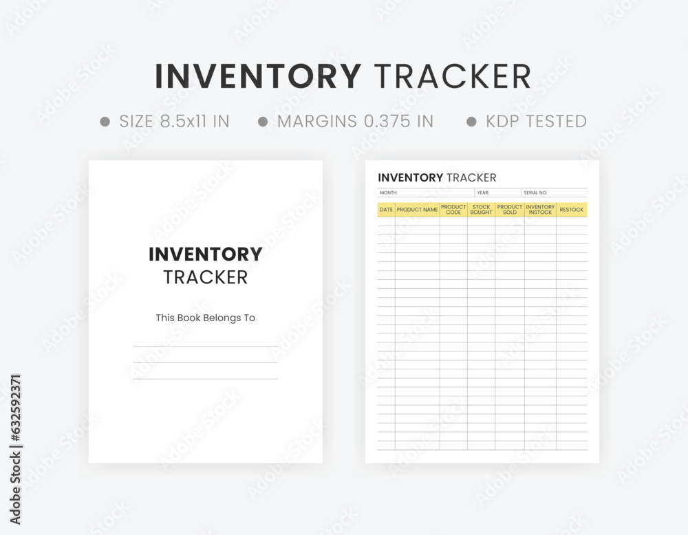 Inventory tracker template Stock Vector | Adobe Stock
