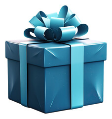 Christmas and New Year's Day blue gift box isolated.