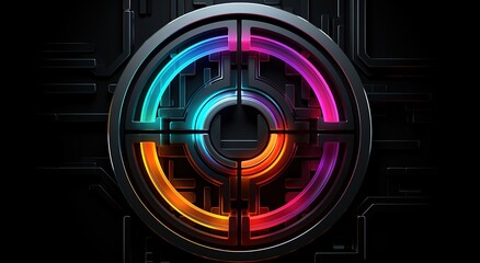 Poster - Abstract style on a blue background. display in futuristic cyberpunk style...