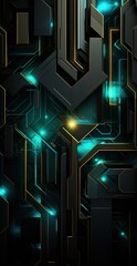 Poster - Abstract style on a blue background. display in futuristic cyberpunk style...