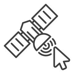 Poster - Mouse Click on Satellite vector concept thin line icon or symbol