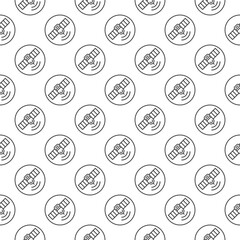 Poster - Circle with Satellite vector concept linear seamless pattern