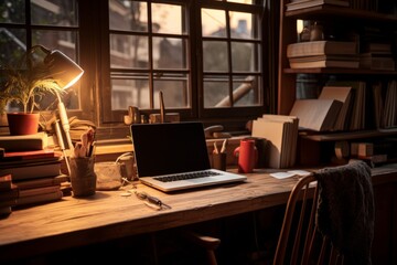 Cozy Home Office Corner - AI Generated