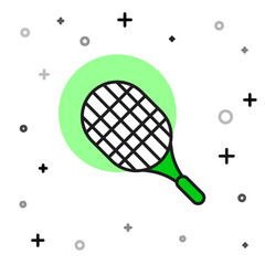 Wall Mural - Filled outline Tennis racket icon isolated on white background. Sport equipment. Vector