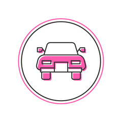 Sticker - Filled outline Car icon isolated on white background. Vector