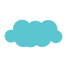Blue Cloud Icon On White Background