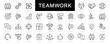 Teamwork & Business People thin line icons set. Teamwork editable stroke icon collection. Business icons. Team icons. Vector illustration