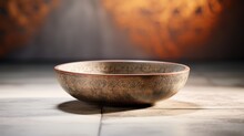 Ceramic Serving Bowl Ornamenting Bare Coffee Table Generative AI
