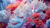 closeup of great barrier reef colorful corals generative AI