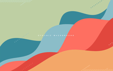 Wall Mural - colorful wavy shape dynamic background