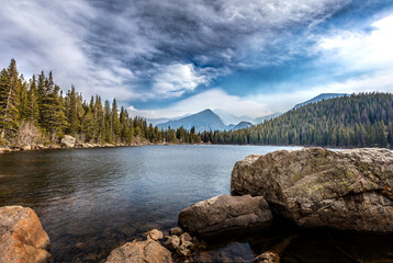 Wall Mural - Lake in the Rocky Mountains National Park, Colorado