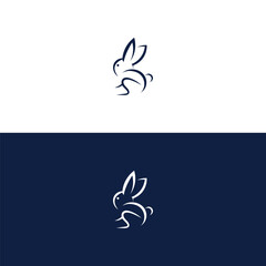 Black side silhouette of a rabbit isolated on white background. Vector illustration.Vector image of an rabbit,Rabbit logo isolated on white background,Rabbit vector template