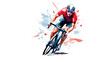 Drawing of a cyclist on a white background vector
