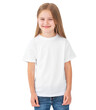 © Ievgen Skrypko - Little kid girl in a blank white t-shirt isolated on white background