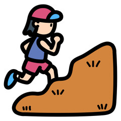 Wall Mural - trail running filled outline icon style