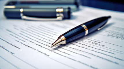 Aufkleber - Vintage pen on legal agreement. Created with Generative AI technology.