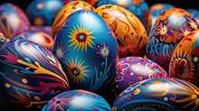 Bright Easter Egg Designs And Patterns Generative AI
