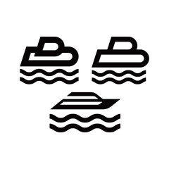 Wall Mural - B letter ship logo