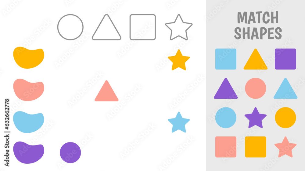 Game For Children Find The Correct Shape Or Match Shapes Logic