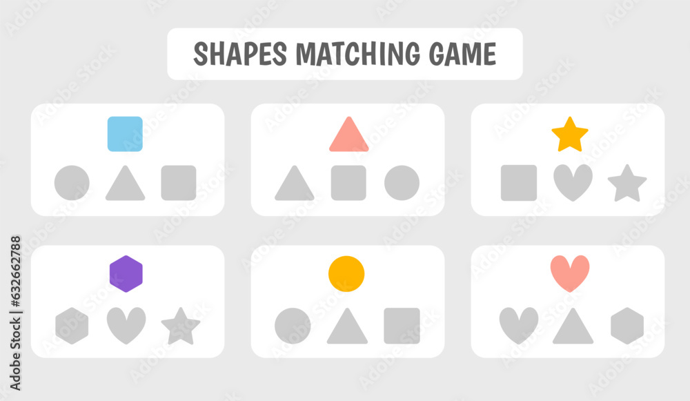 Game for children. Find the correct shape or match shapes. Logic ...