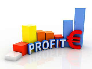 Poster - 3d rendering Stock market online business concept. Graph with euro sign
