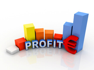 Poster - 3d rendering Stock market online business concept. Graph with euro sign