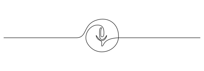 Poster - One continuous line drawing of voice recognition button. Icon of mic microphone and recording audio music in simple linear style. Social media concept in editable stroke. Doodle vector illustration
